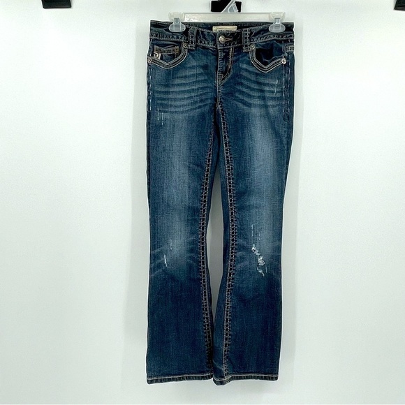 Mek Jeans Natalie Bootcut Light Factory Distressed – Size 25/30 - Picture 2 of 14